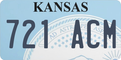 KS license plate 721ACM