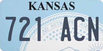 KS license plate 721ACN