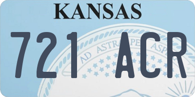 KS license plate 721ACR