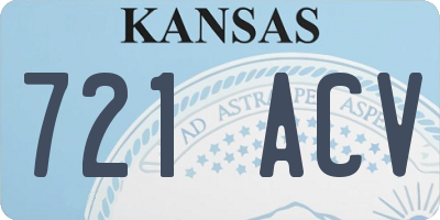 KS license plate 721ACV