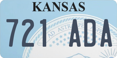 KS license plate 721ADA