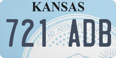 KS license plate 721ADB