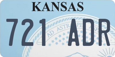 KS license plate 721ADR