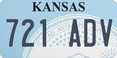 KS license plate 721ADV