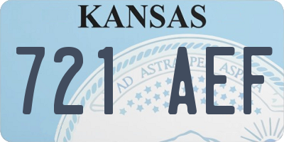 KS license plate 721AEF