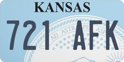 KS license plate 721AFK