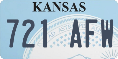 KS license plate 721AFW