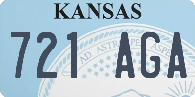 KS license plate 721AGA