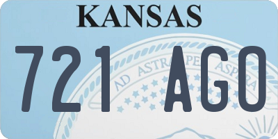 KS license plate 721AGO