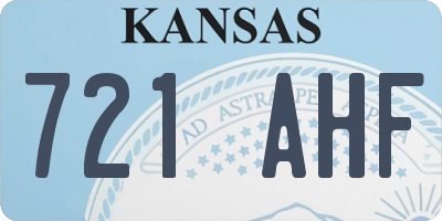 KS license plate 721AHF