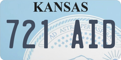 KS license plate 721AID