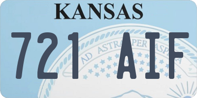 KS license plate 721AIF
