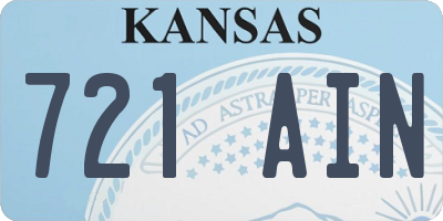KS license plate 721AIN