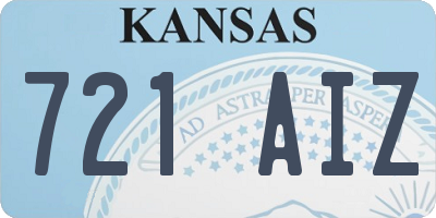 KS license plate 721AIZ
