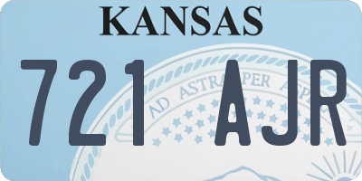KS license plate 721AJR