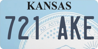 KS license plate 721AKE
