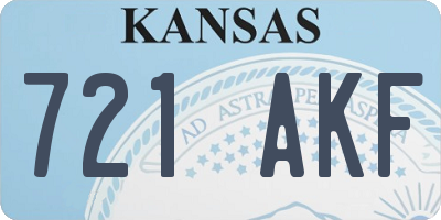 KS license plate 721AKF