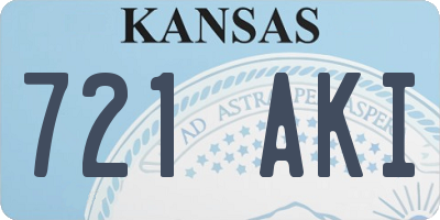 KS license plate 721AKI