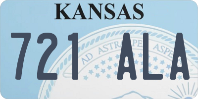 KS license plate 721ALA