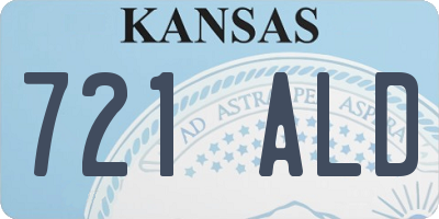 KS license plate 721ALD