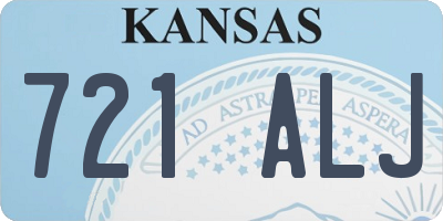 KS license plate 721ALJ