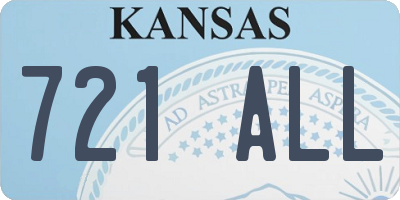 KS license plate 721ALL