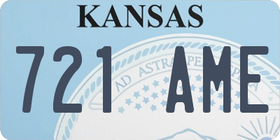 KS license plate 721AME