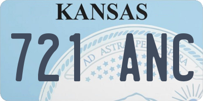 KS license plate 721ANC