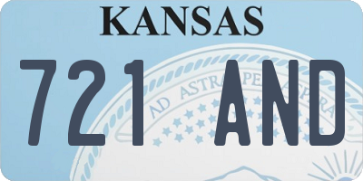 KS license plate 721AND