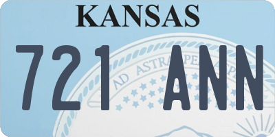KS license plate 721ANN