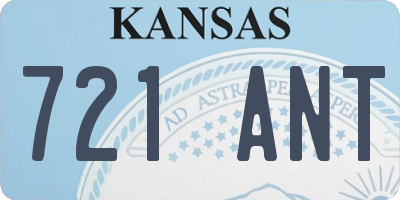 KS license plate 721ANT