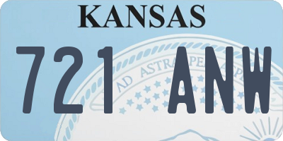 KS license plate 721ANW