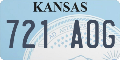 KS license plate 721AOG