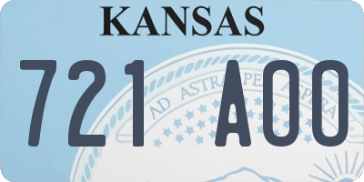 KS license plate 721AOO