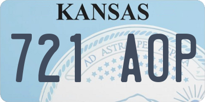 KS license plate 721AOP