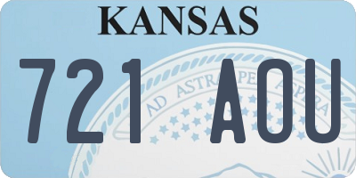 KS license plate 721AOU