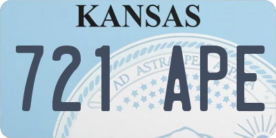 KS license plate 721APE