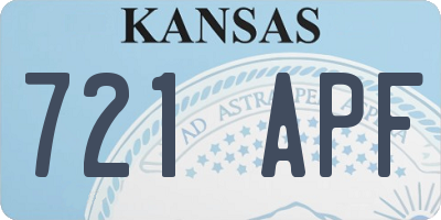 KS license plate 721APF