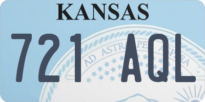 KS license plate 721AQL