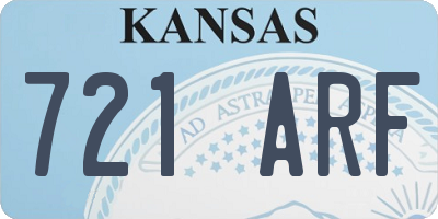 KS license plate 721ARF