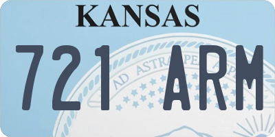 KS license plate 721ARM