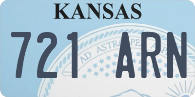 KS license plate 721ARN