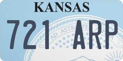 KS license plate 721ARP