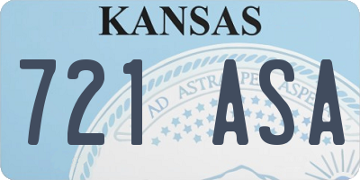 KS license plate 721ASA