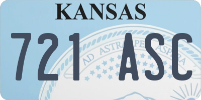 KS license plate 721ASC