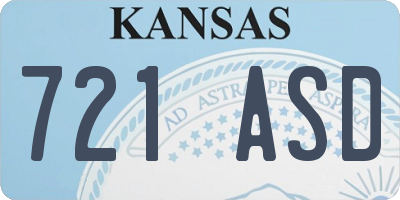 KS license plate 721ASD