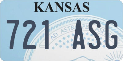 KS license plate 721ASG