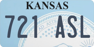 KS license plate 721ASL