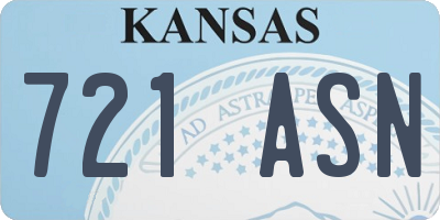 KS license plate 721ASN