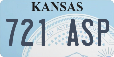KS license plate 721ASP